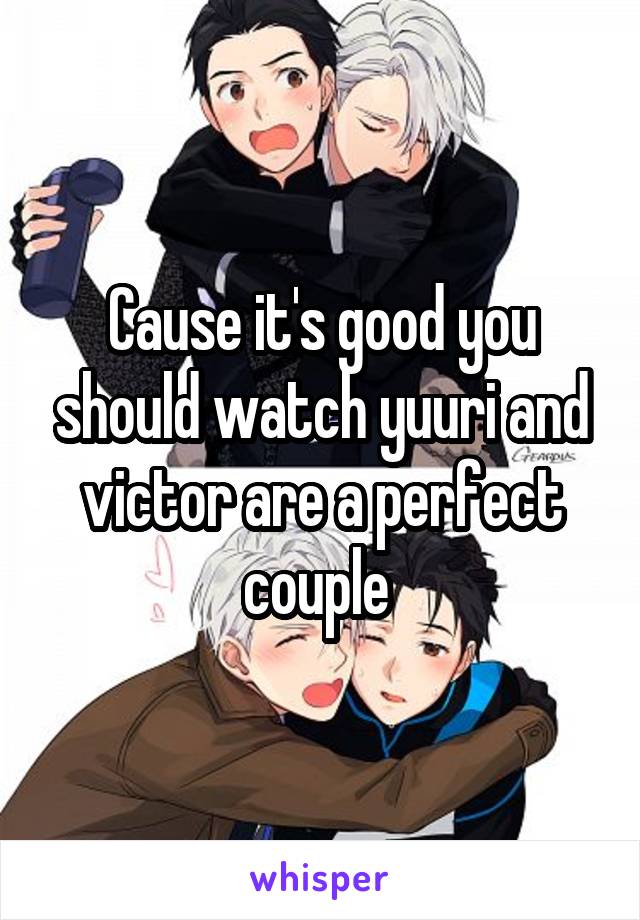 Cause it's good you should watch yuuri and victor are a perfect couple 