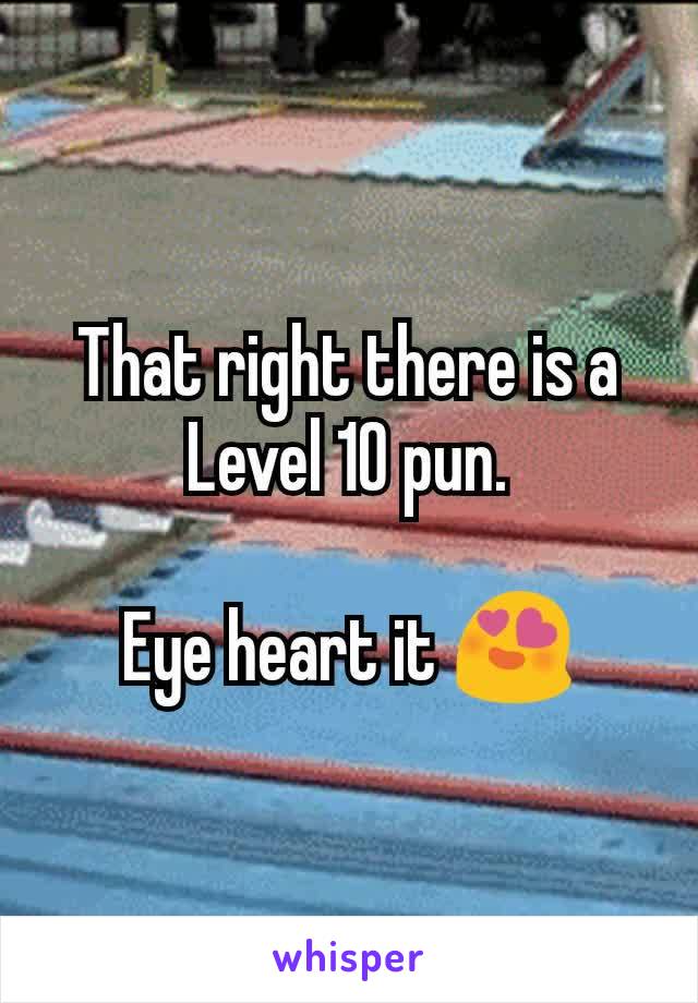 That right there is a Level 10 pun.

Eye heart it 😍