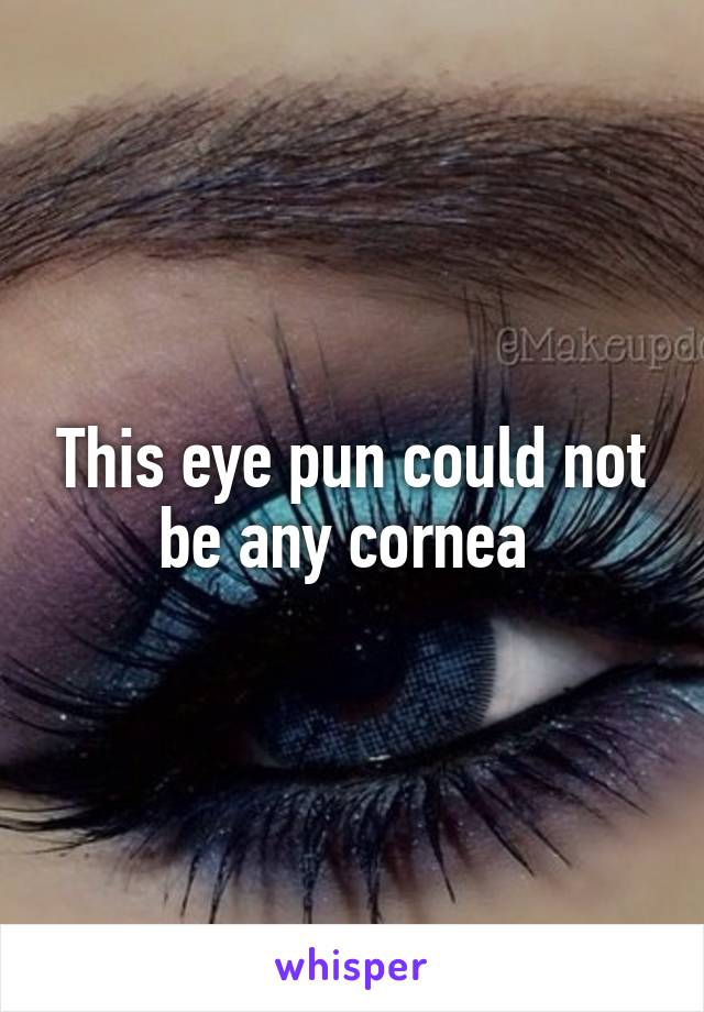 This eye pun could not be any cornea 