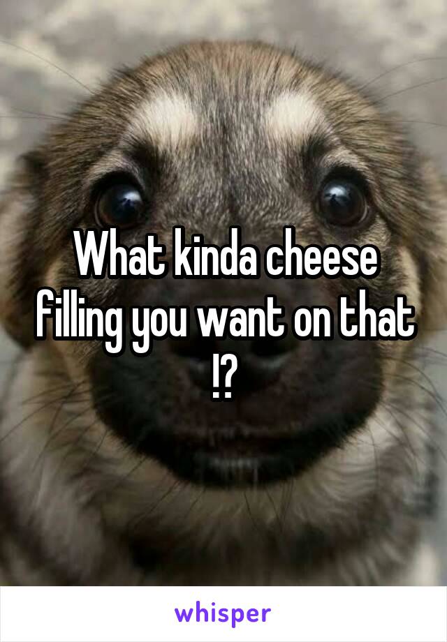 What kinda cheese filling you want on that !?