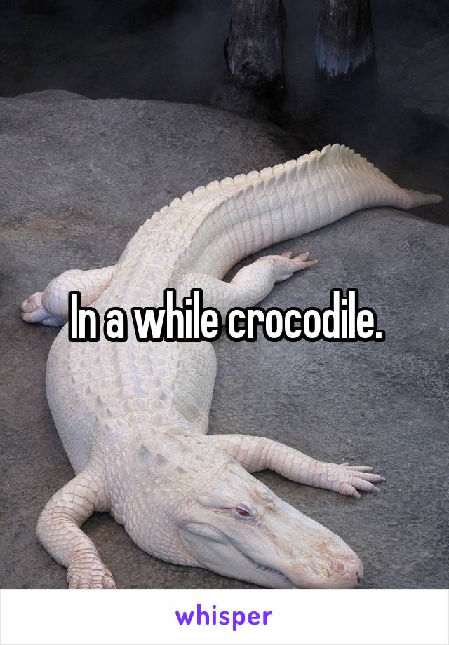 In a while crocodile.