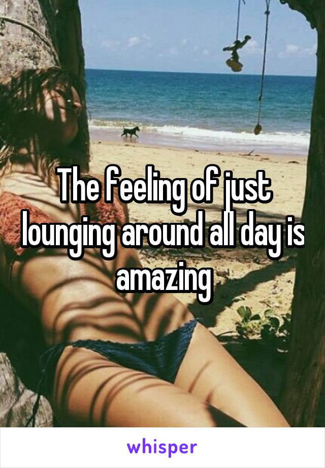 The feeling of just lounging around all day is amazing