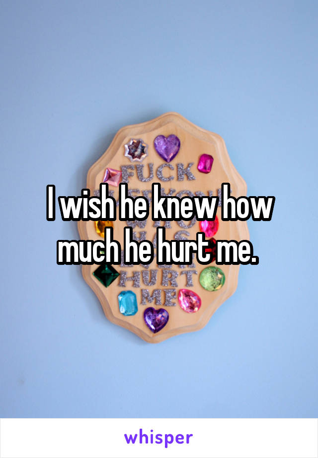 I wish he knew how much he hurt me. 