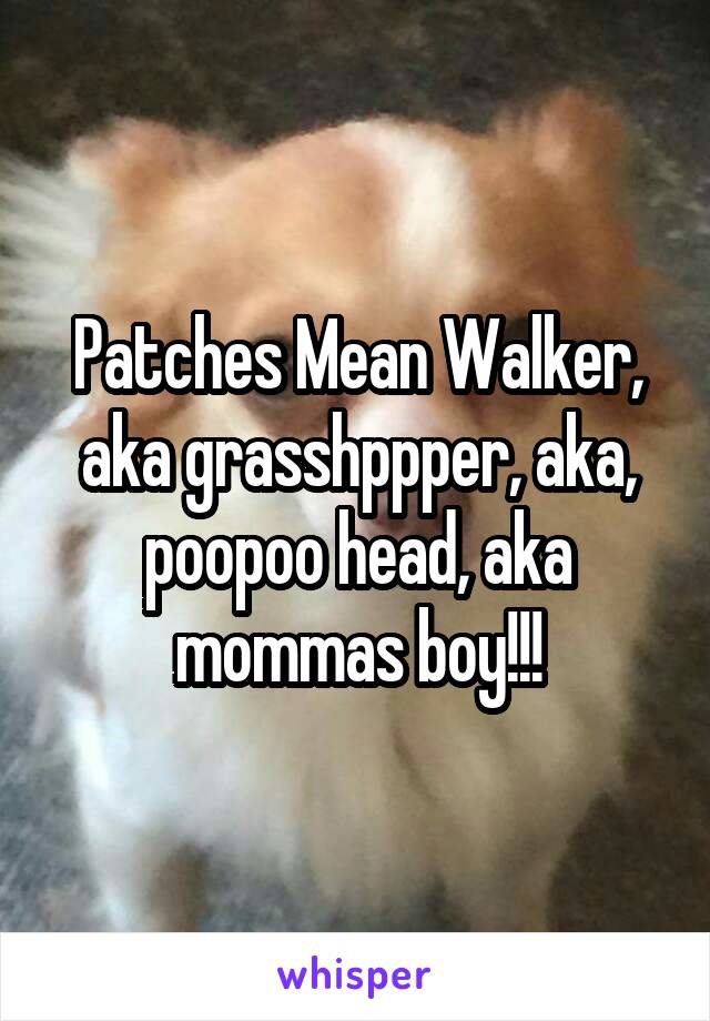 Patches Mean Walker, aka grasshppper, aka, poopoo head, aka mommas boy!!!