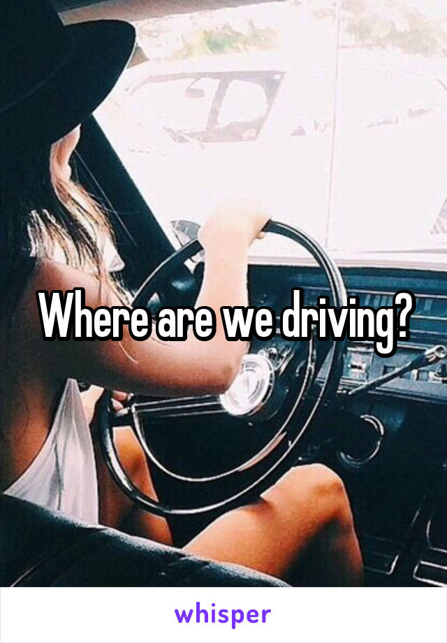 Where are we driving?