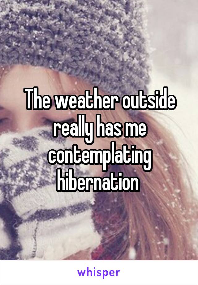 The weather outside really has me contemplating hibernation 
