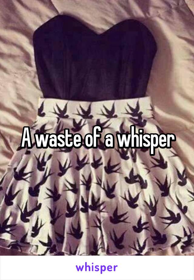 A waste of a whisper