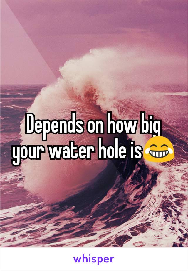 Depends on how big your water hole is😂