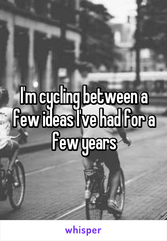 I'm cycling between a few ideas I've had for a few years