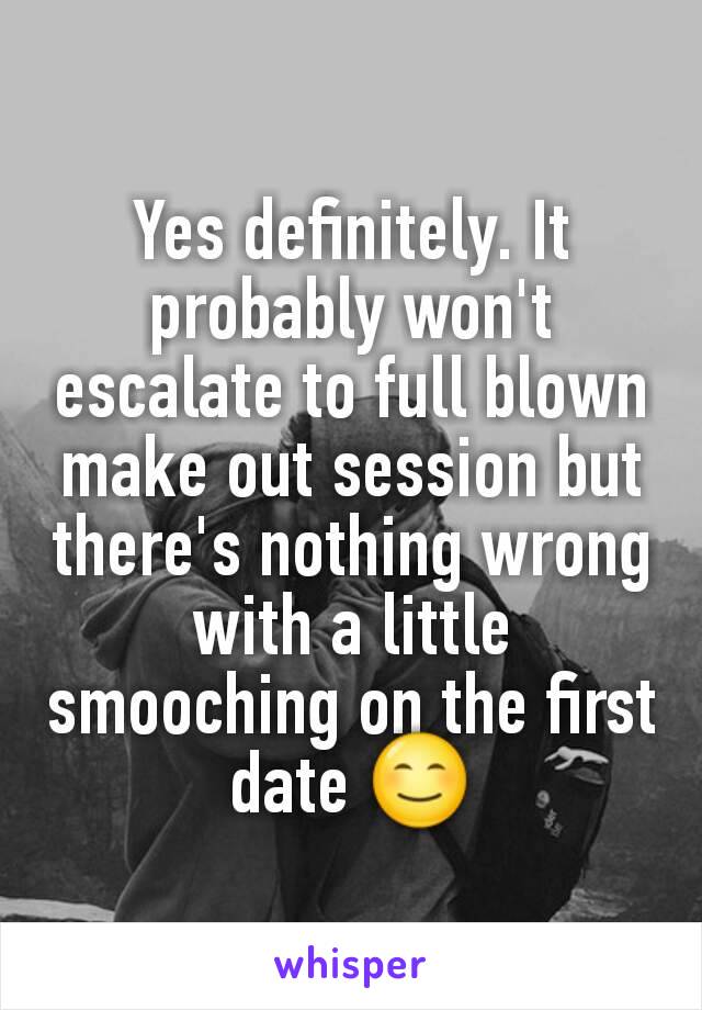 Yes definitely. It probably won't escalate to full blown make out session but there's nothing wrong with a little smooching on the first date 😊