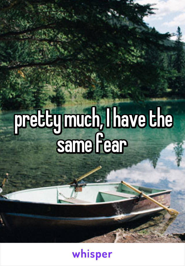 pretty much, I have the same fear 