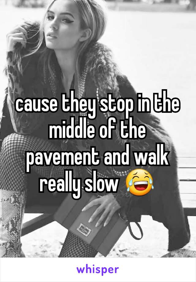 cause they stop in the middle of the pavement and walk really slow 😂
