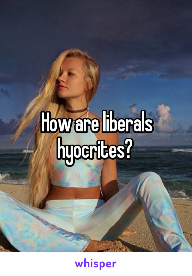 How are liberals hyocrites? 