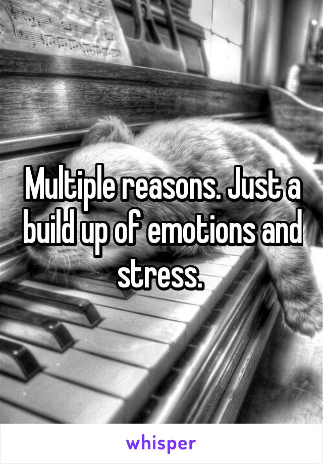 Multiple reasons. Just a build up of emotions and stress. 