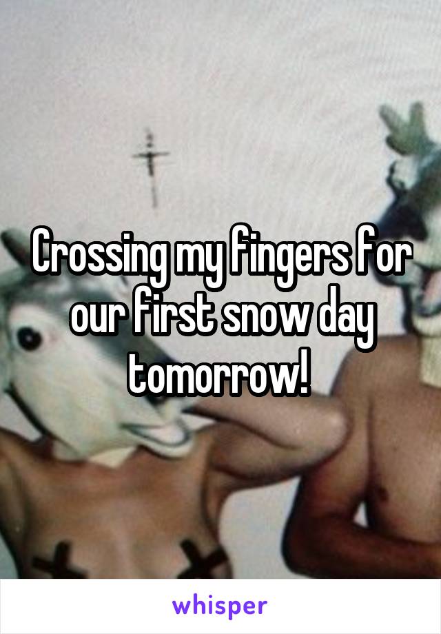 Crossing my fingers for our first snow day tomorrow! 