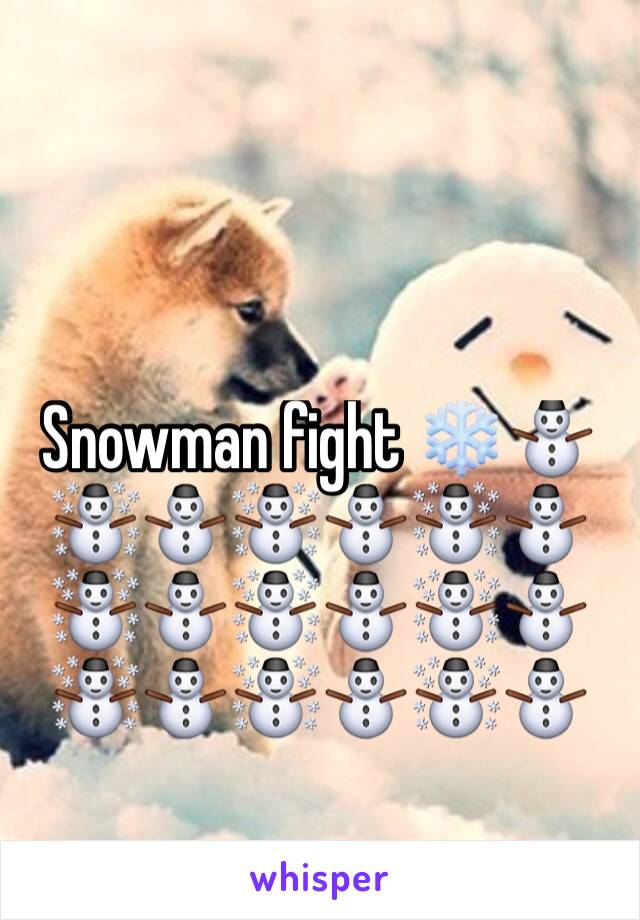 Snowman fight ❄️⛄️☃️⛄️☃️⛄️☃️⛄️☃️⛄️☃️⛄️☃️⛄️☃️⛄️☃️⛄️☃️⛄️