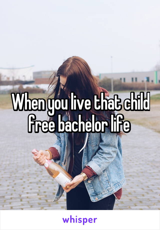 When you live that child free bachelor life 