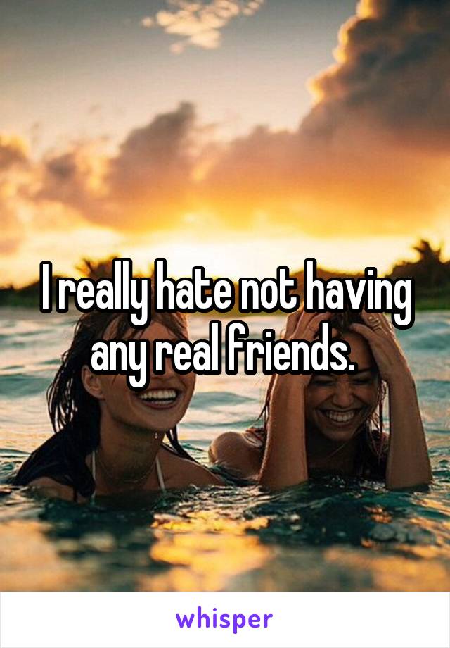 I really hate not having any real friends. 