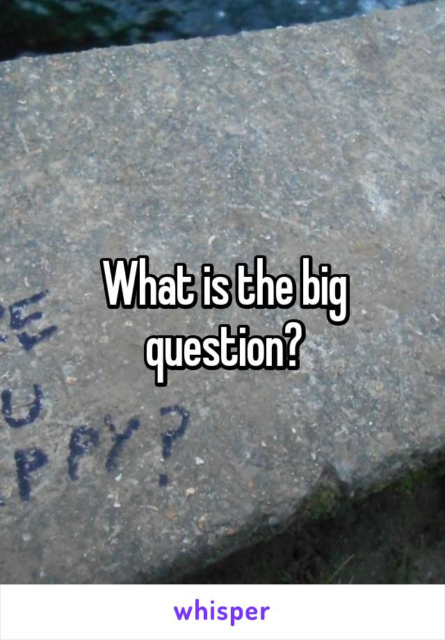 What is the big question?