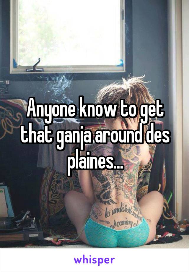 Anyone know to get that ganja around des plaines...