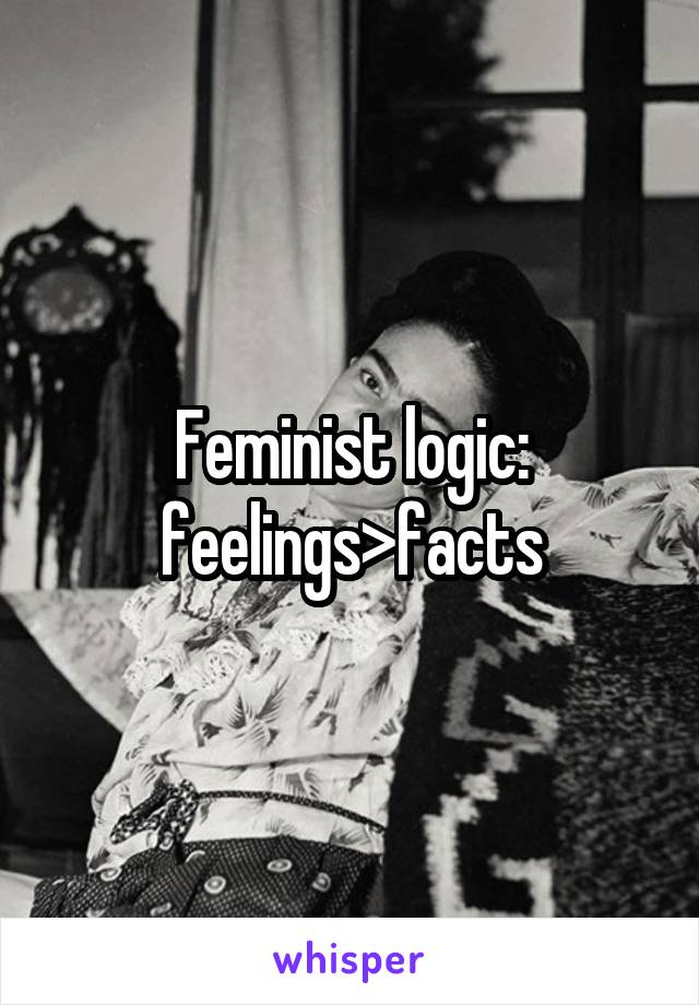 Feminist logic: feelings>facts