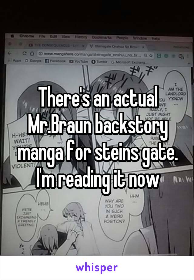 There's an actual Mr.Braun backstory manga for steins gate. I'm reading it now