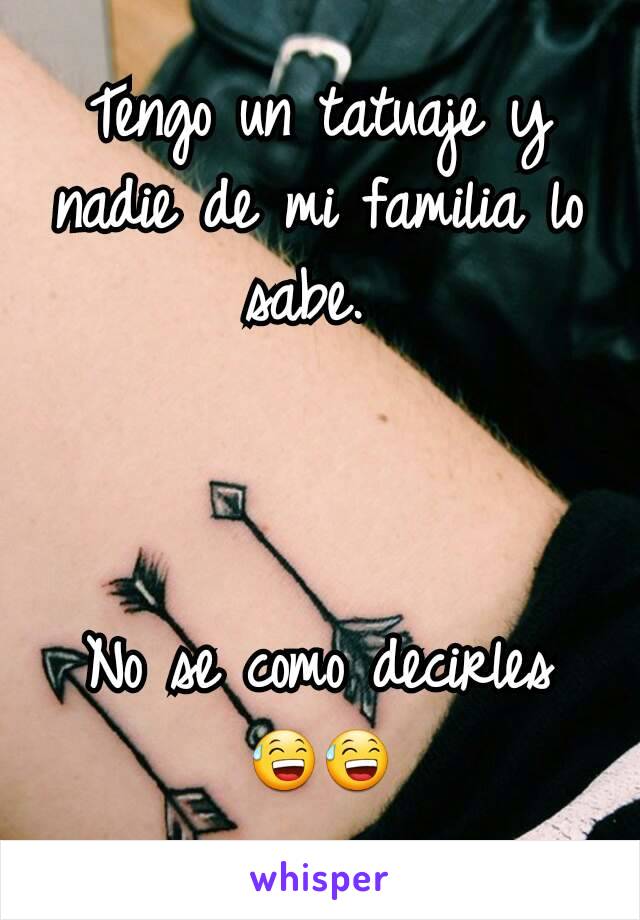 Tengo un tatuaje y nadie de mi familia lo sabe. 



No se como decirles 😅😅