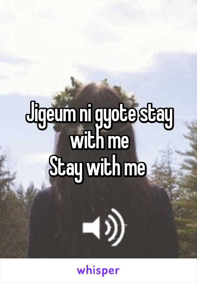 Jigeum ni gyote stay with me
Stay with me 