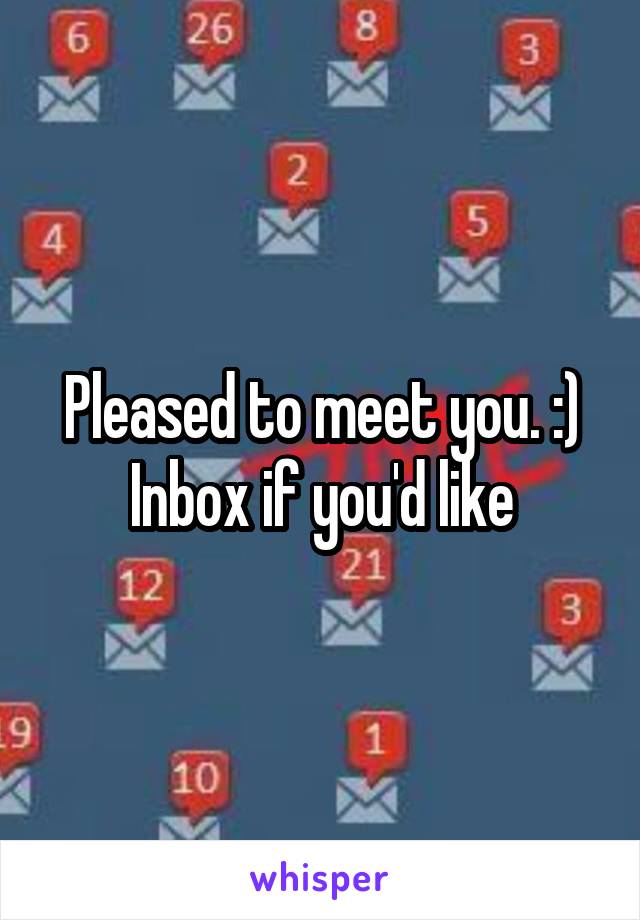 Pleased to meet you. :) Inbox if you'd like