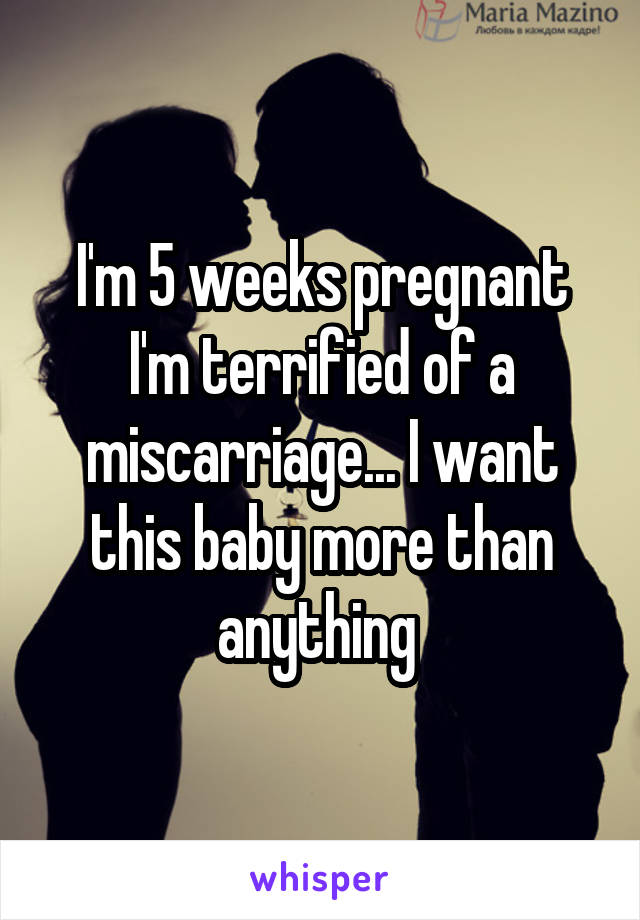 I'm 5 weeks pregnant I'm terrified of a miscarriage... I want this baby more than anything 