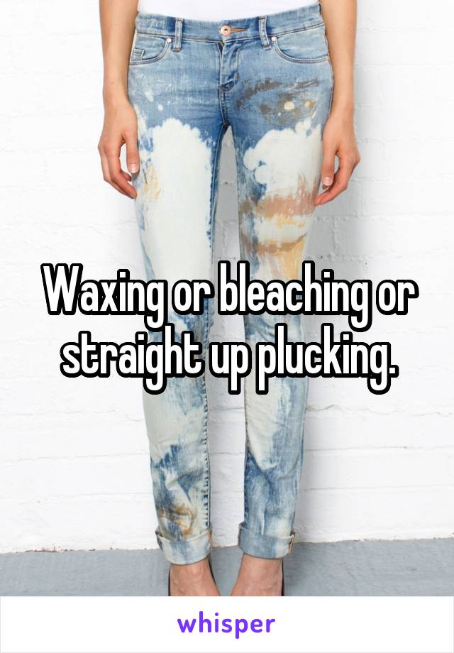 Waxing or bleaching or straight up plucking.