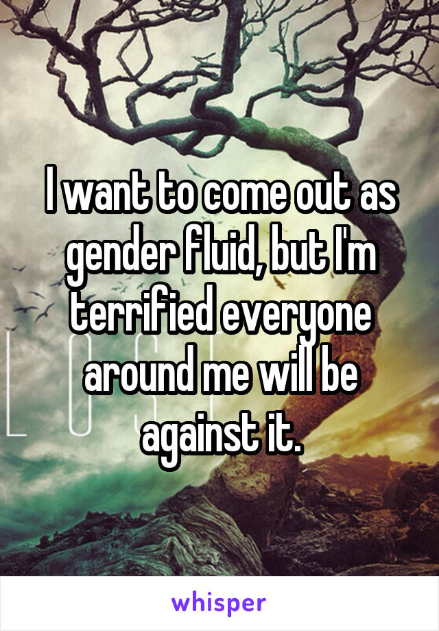 I want to come out as gender fluid, but I'm terrified everyone around me will be against it.