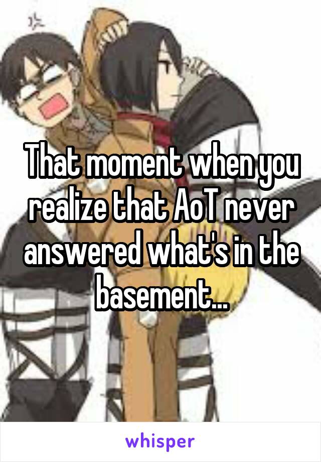 That moment when you realize that AoT never answered what's in the basement...