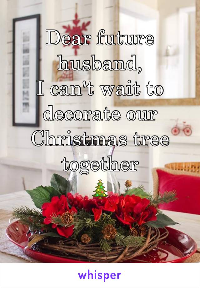 Dear future husband,
I can't wait to decorate our Christmas tree together
🎄