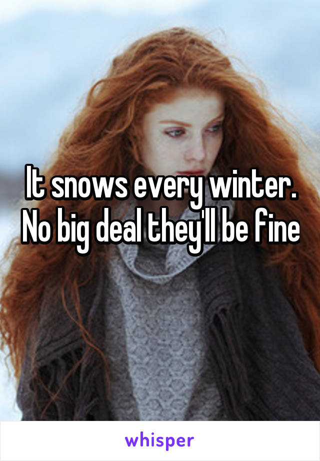 It snows every winter. No big deal they'll be fine 