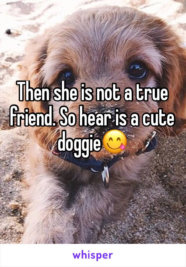 Then she is not a true friend. So hear is a cute doggie😋