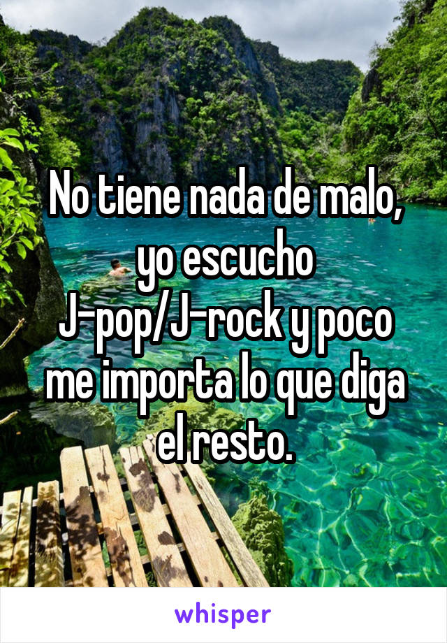 No tiene nada de malo, yo escucho J-pop/J-rock y poco me importa lo que diga el resto.