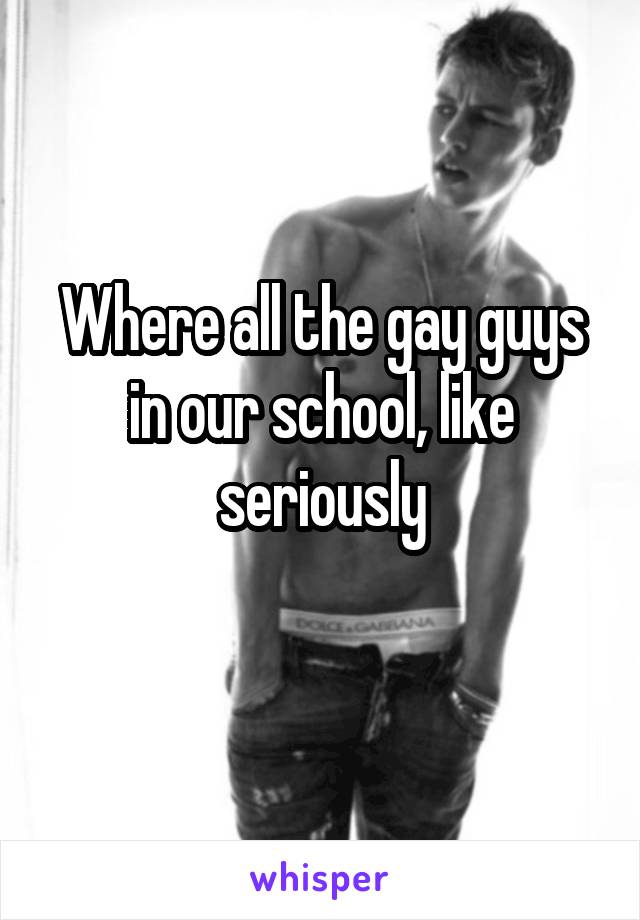 Where all the gay guys in our school, like seriously
