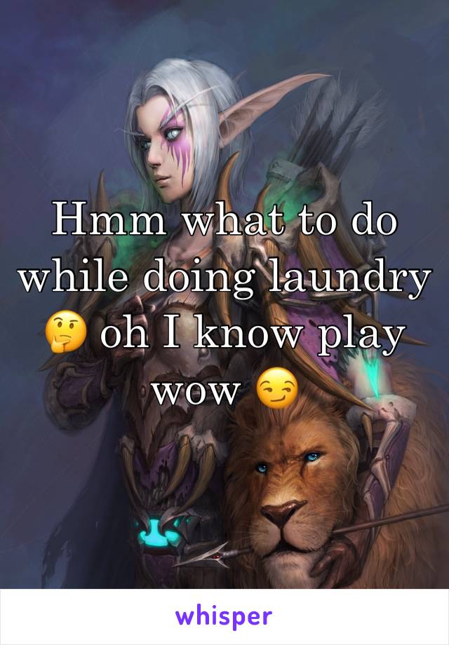 Hmm what to do while doing laundry 🤔 oh I know play wow 😏