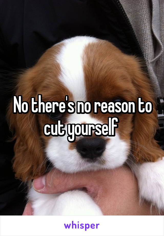 No there's no reason to cut yourself 