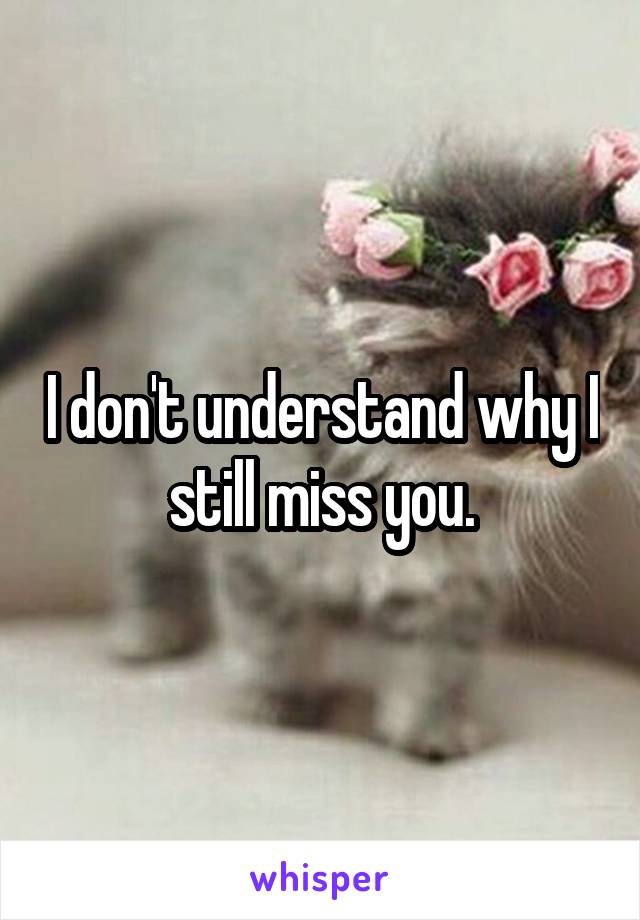 I don't understand why I still miss you.