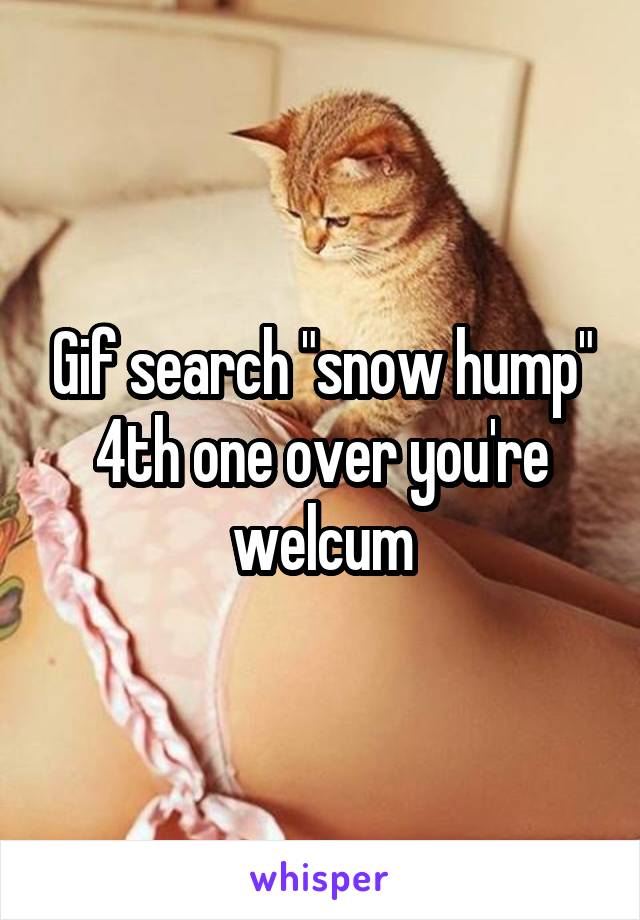 Gif search "snow hump" 4th one over you're welcum