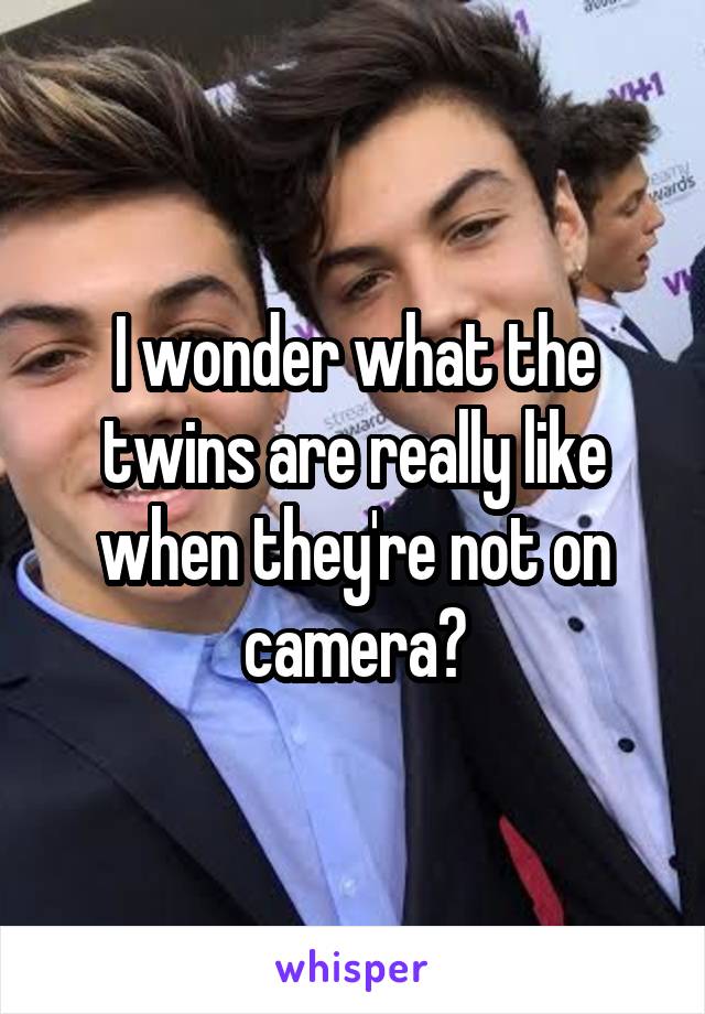 I wonder what the twins are really like when they're not on camera?