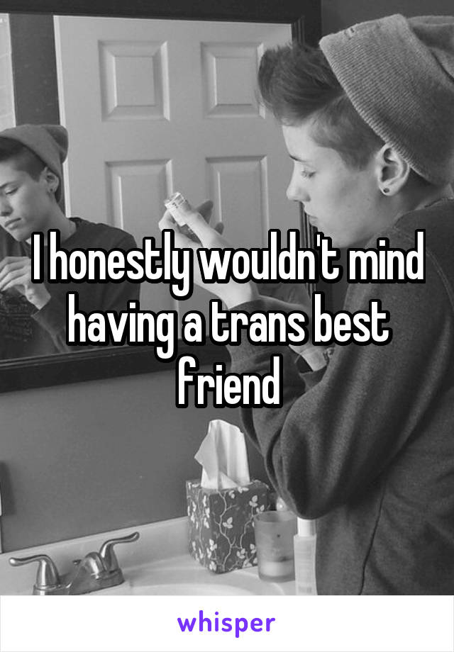I honestly wouldn't mind having a trans best friend