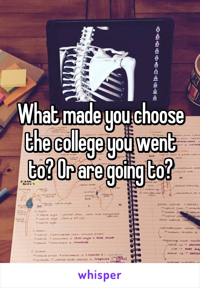 What made you choose the college you went to? Or are going to?