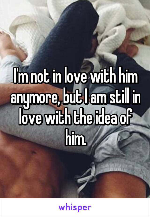 I'm not in love with him anymore, but I am still in love with the idea of him.