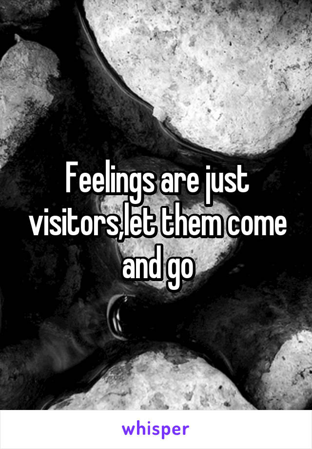 Feelings are just visitors,let them come and go