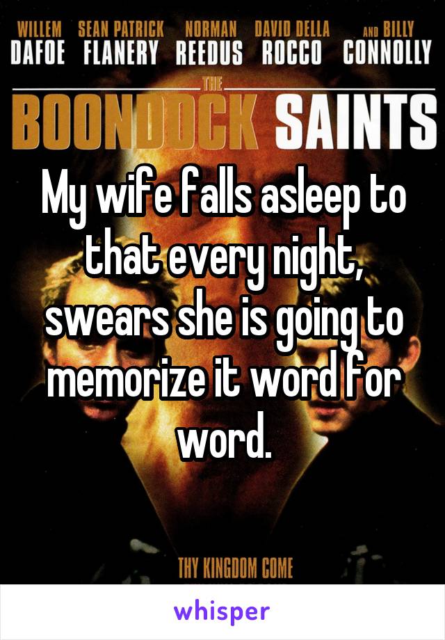 My wife falls asleep to that every night, swears she is going to memorize it word for word.