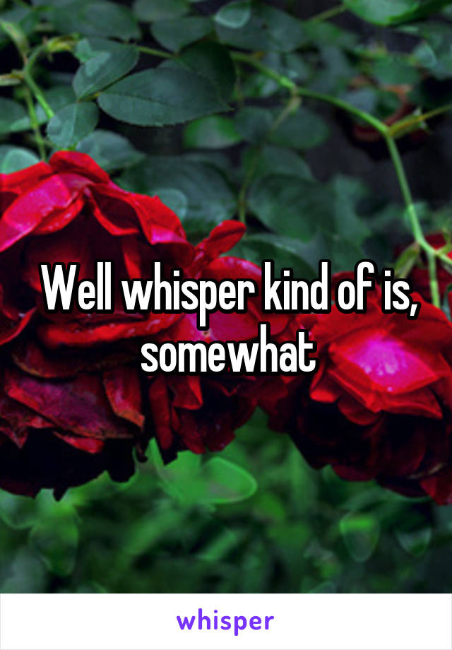 Well whisper kind of is, somewhat