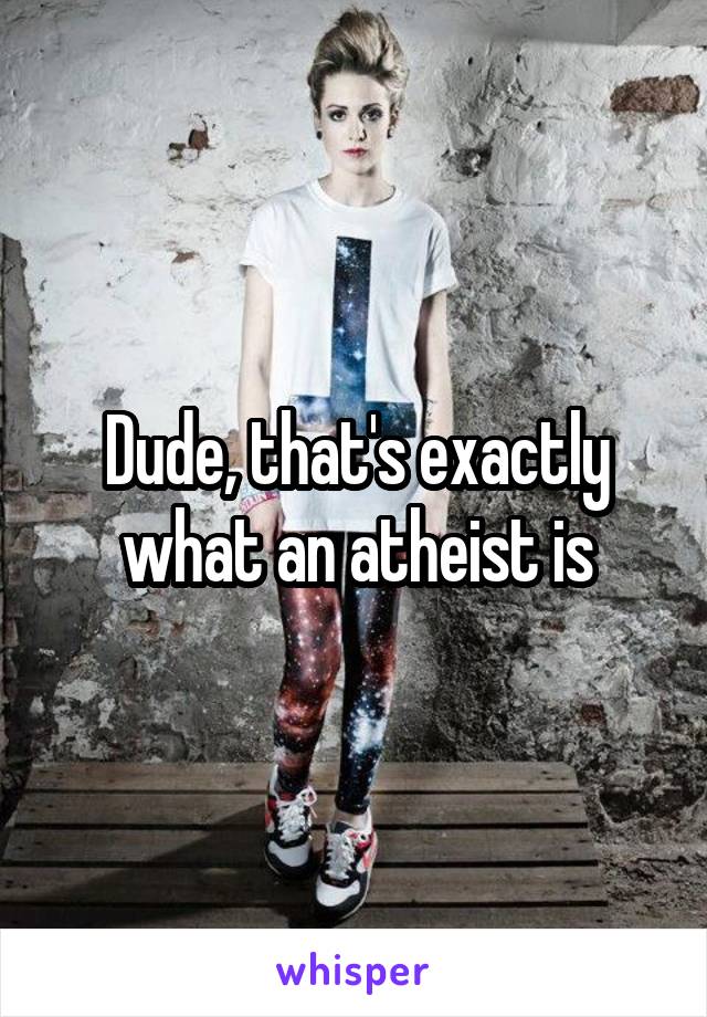 Dude, that's exactly what an atheist is
